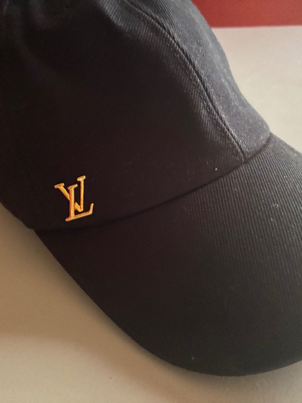 LOUIS VUITTON BLACK/GOLD LOGO 'ICONIC' BASEBALL CAP
